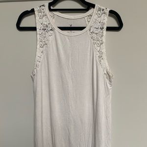 cream/white american eagle tank